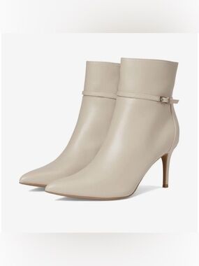 New! Calvin Klein Vivera ivory heeled ankle booties • retail $149